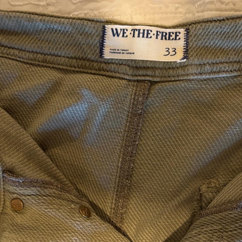 We The Free Olive Green Flare & Wide Leg Jeans